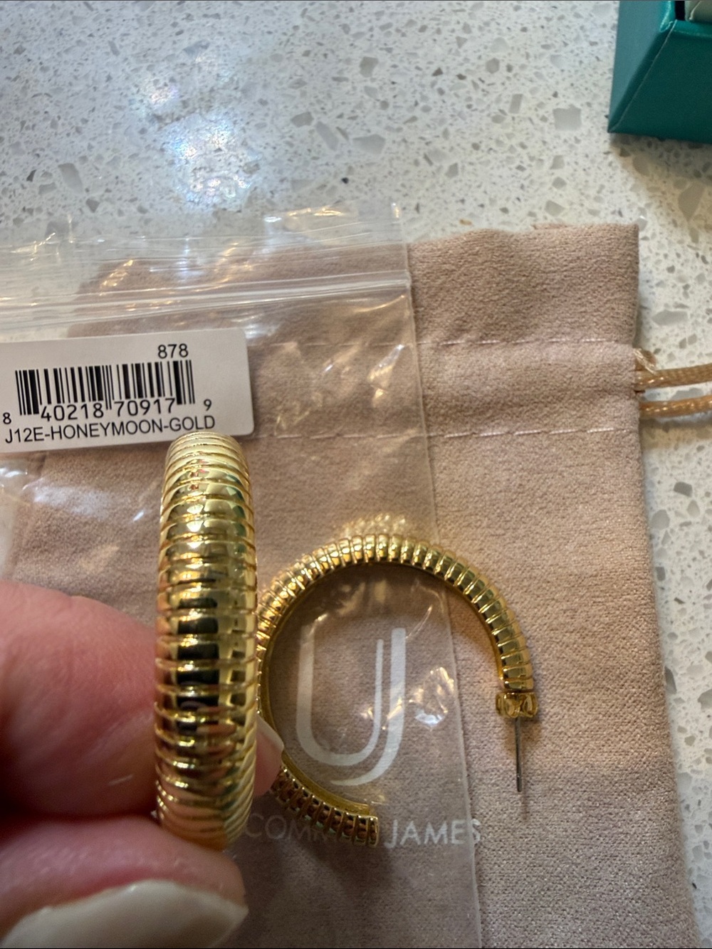 Santorini line Textured Gold Hoop Earrings
